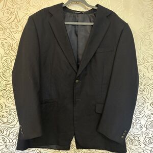 Meeting Street 44 long Black Blazer Gold Crest Buttons Preppy Academia